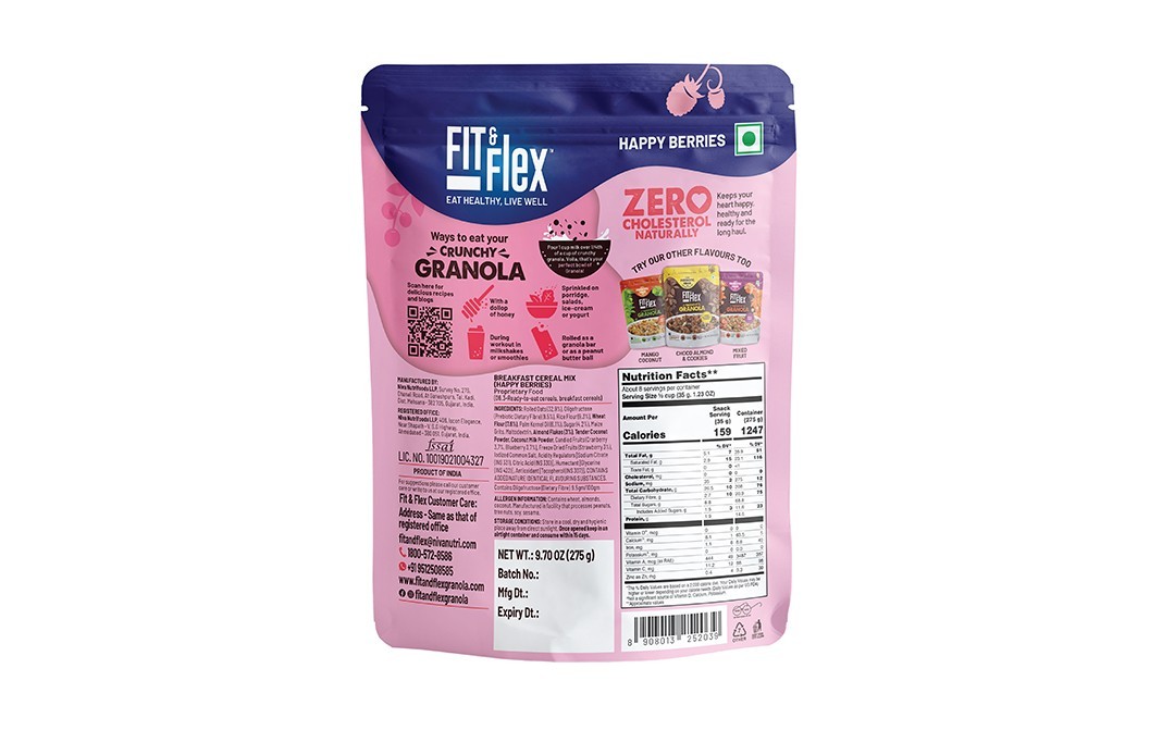 Fit & Flex Crunchy Granola Happy Berries   Pack  275 grams